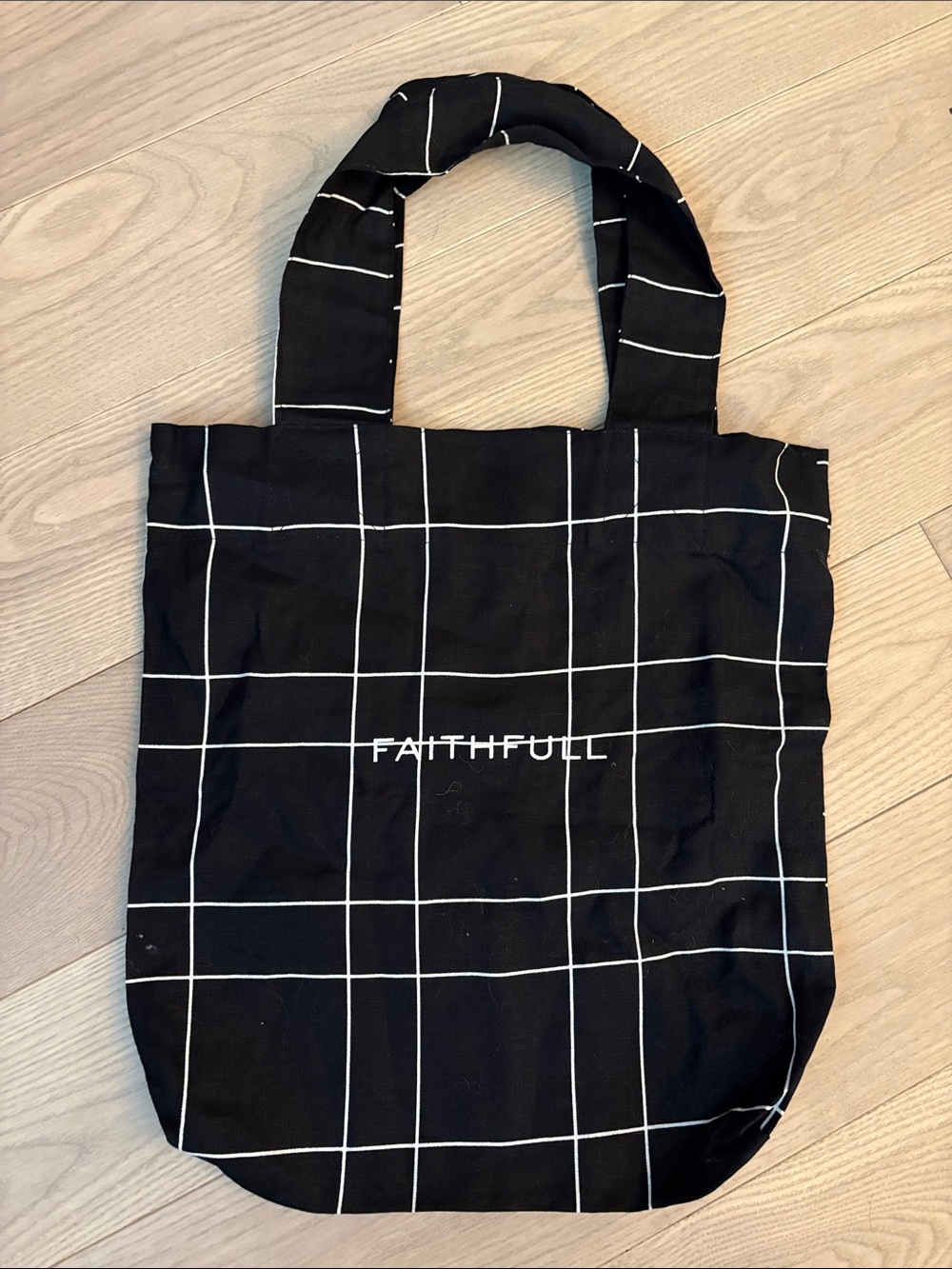 Faithfull the Brand Black Grid Messenger Tote